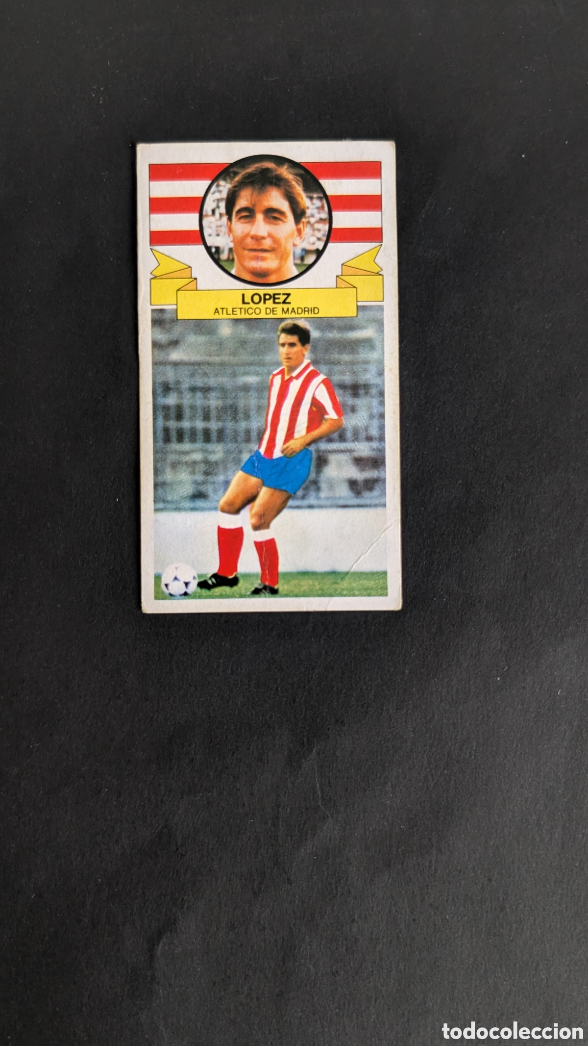 Fu&szlig;ball-Sticker: LOPEZ ATLETICO MADRID VERSION FICHAJE 3 LIGA ESTE 1985/86 85 86 DESPEGADO