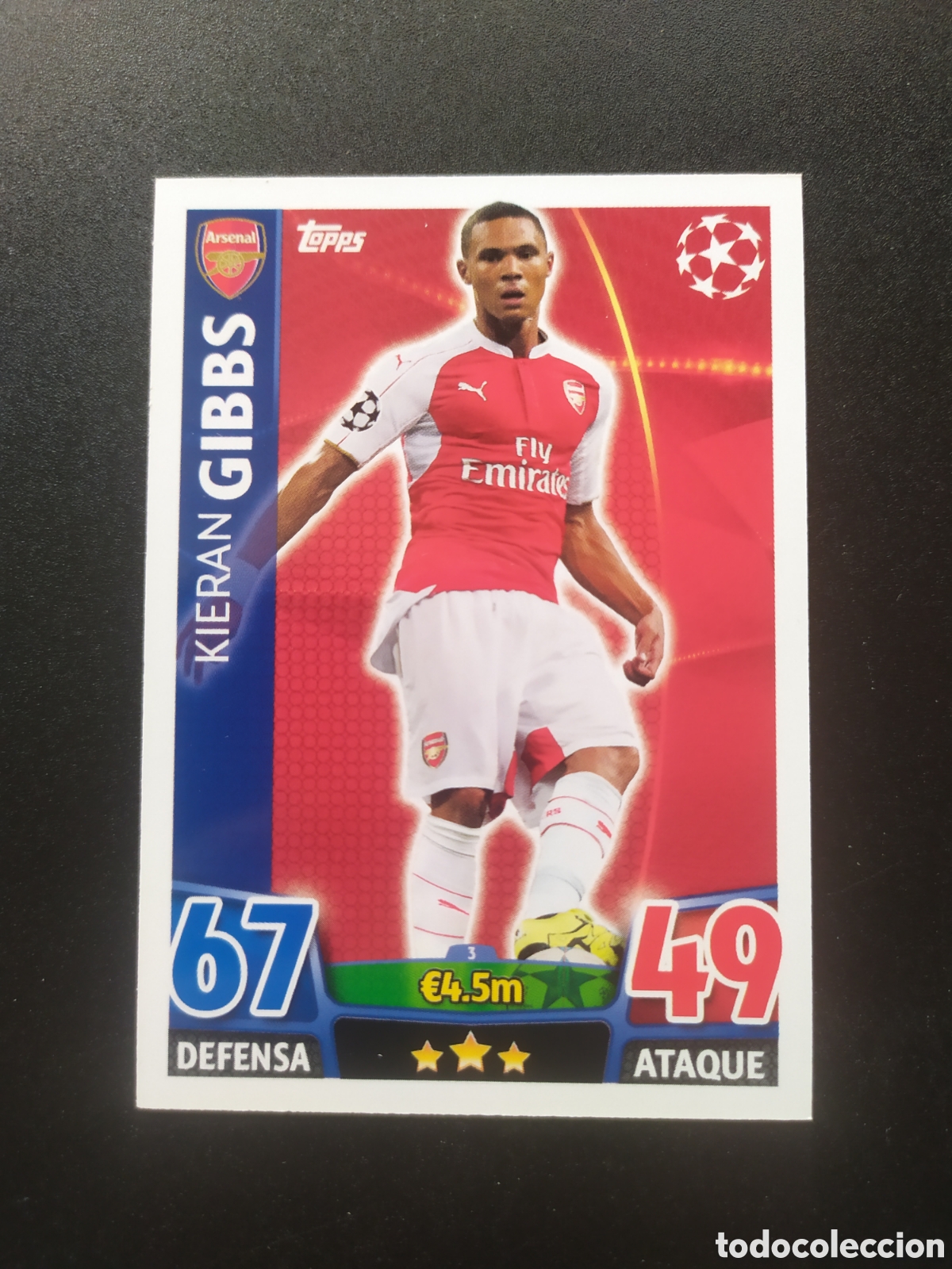 Cromos de f&uacute;tbol: UEFA Champions match attax topps 2015 2016 15 16 Gibbs n&deg; 3 Arsenal