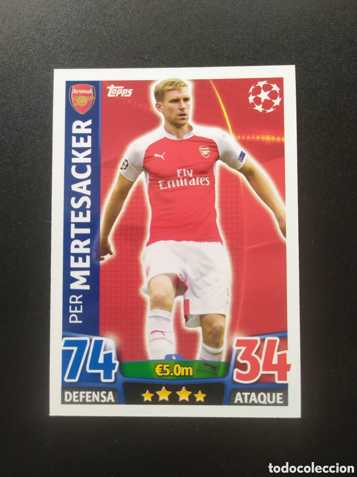 Cromos de f&uacute;tbol: UEFA Champions match attax topps 2015 2016 15 16 Mertesacker n&deg; 4 Arsenal