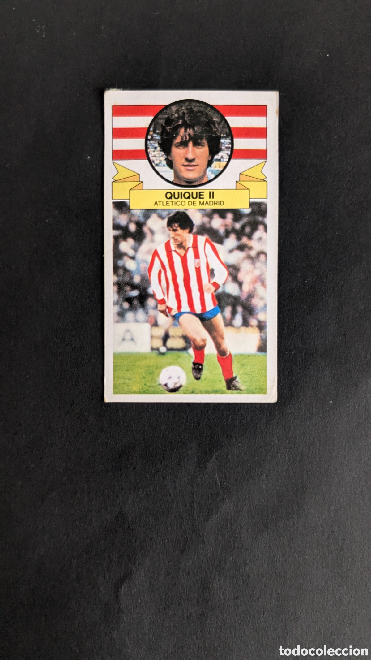 Fu&szlig;ball-Sticker: QUIQUE II ATLETICO MADRID FICHAJE 18 VERSION LIGA ESTE 1985/86 85 86 DESPEGADO