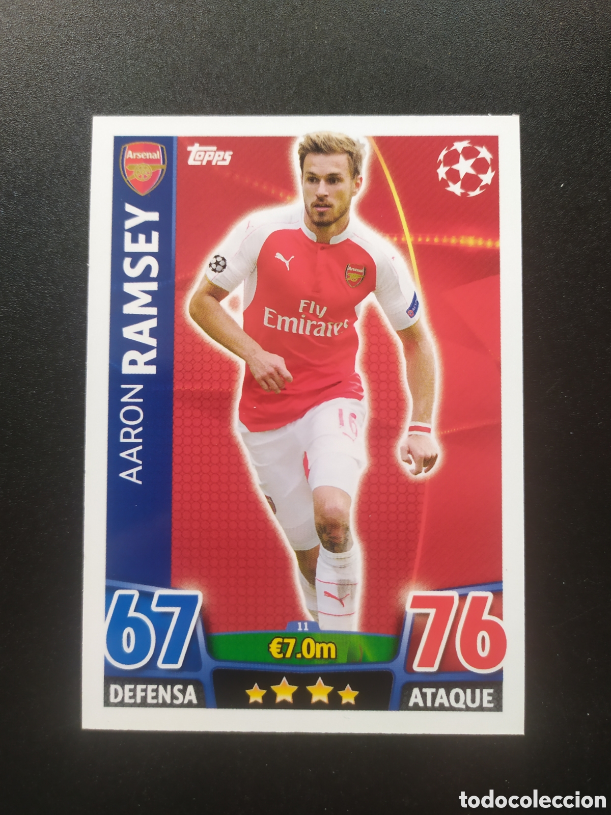 Cromos de f&uacute;tbol: UEFA Champions match attax topps 2015 2016 15 16 Ramsey n&deg; 11 Arsenal