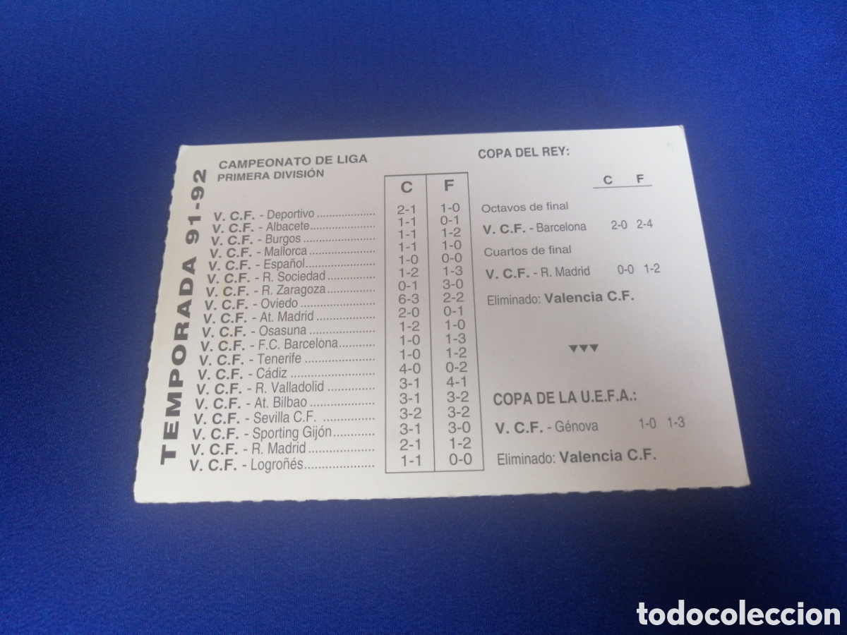 Cromos de f&uacute;tbol: HISTORIA DEL VALENCIA CF - DIARIO LAS PROVINCIAS - 1994 -