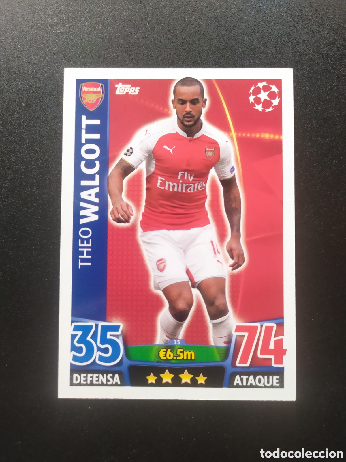 Cromos de f&uacute;tbol: UEFA Champions match attax topps 2015 2016 15 16 Walcott n&deg; 15 Arsenal