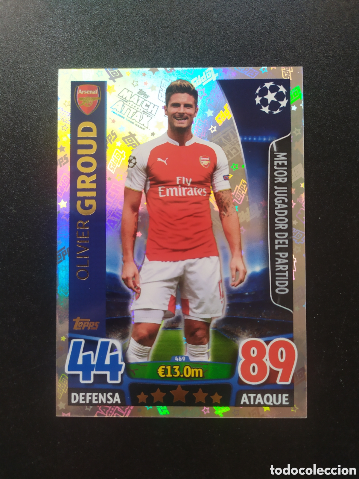Cromos de f&uacute;tbol: UEFA Champions match attax topps 2015 2016 15 16 Giroud mejor jugador partido n&deg; 469 Arsenal