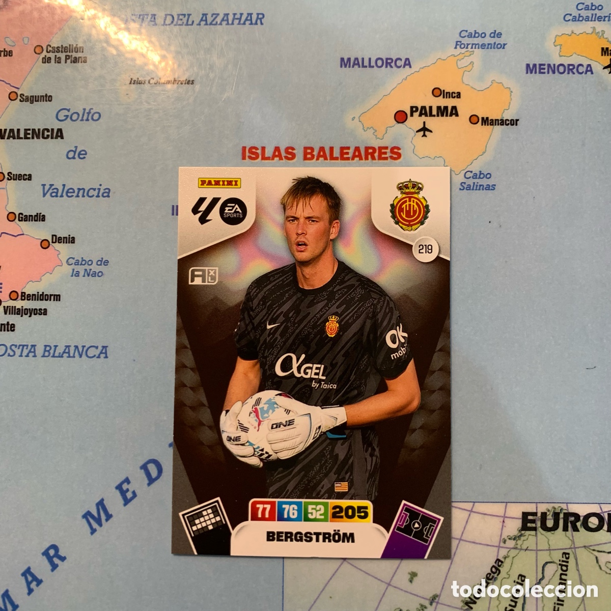 Cromos de Futebol: Bergstrom n&uacute;mero 219 del Mallorca cromo adrenalyn XL 25-26 2025-2026