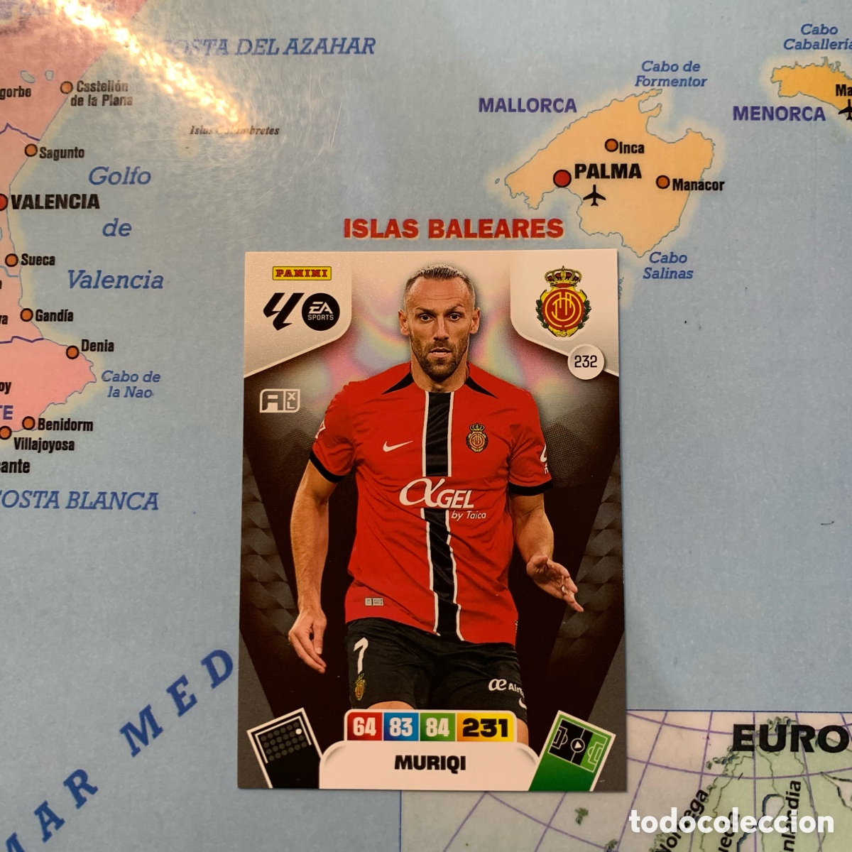 Cromos de f&uacute;tbol: Muriqi n&uacute;mero 232 del Mallorca cromo adrenalyn XL 25-26 2025-2026
