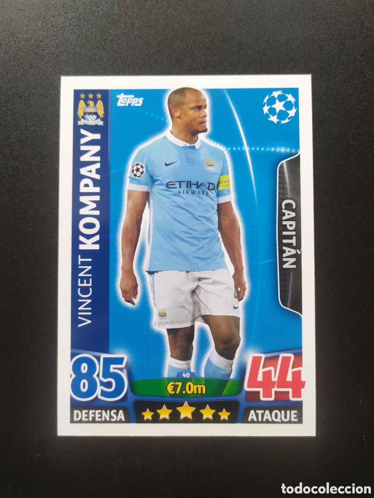 Cromos de f&uacute;tbol: UEFA Champions match attax topps 2015 2016 15 16 Kompany n&deg; 40 Manchester City