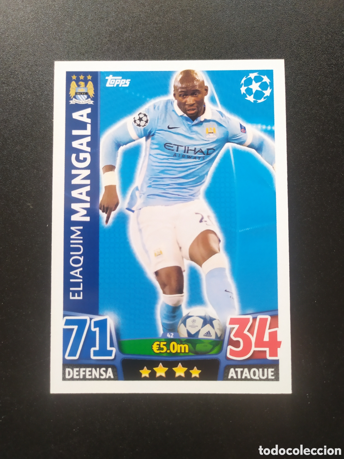 Cromos de f&uacute;tbol: UEFA Champions match attax topps 2015 2016 15 16 Mangala n&deg; 42 Manchester City