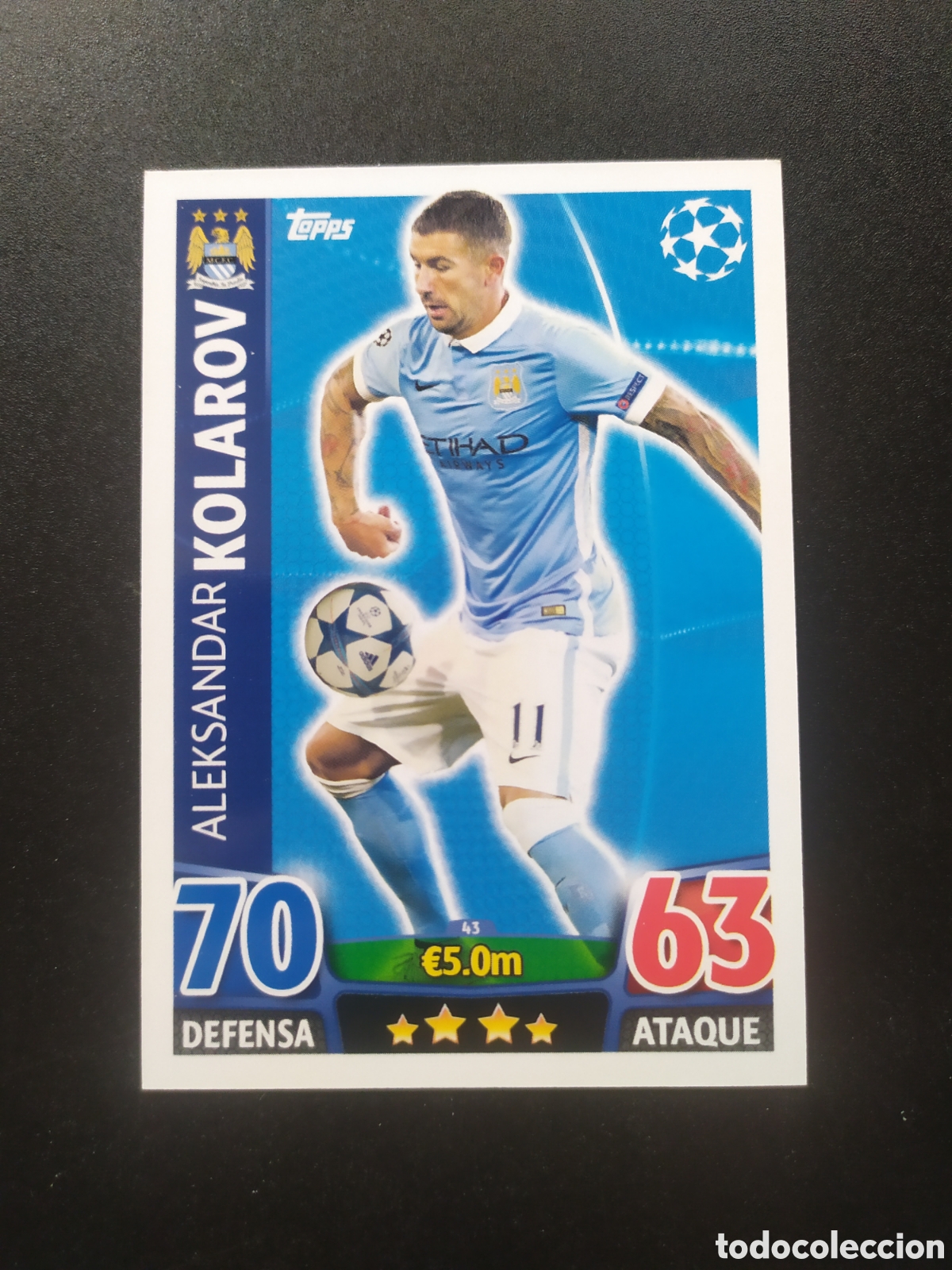 Cromos de f&uacute;tbol: UEFA Champions match attax topps 2015 2016 15 16 Kolarov n&deg; 43 Manchester City