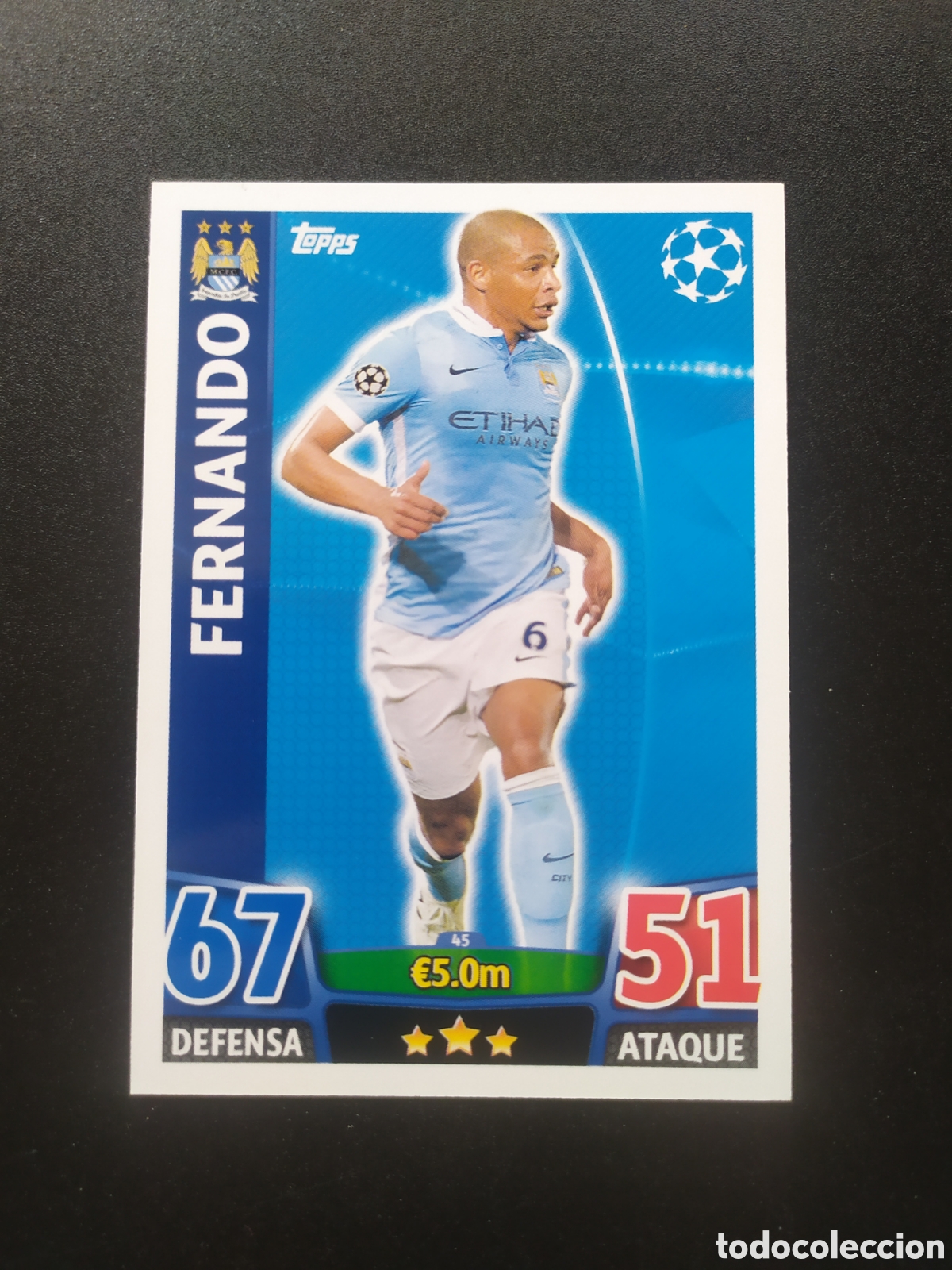 Cromos de f&uacute;tbol: UEFA Champions match attax topps 2015 2016 15 16 Fernando n&deg; 45 Manchester City
