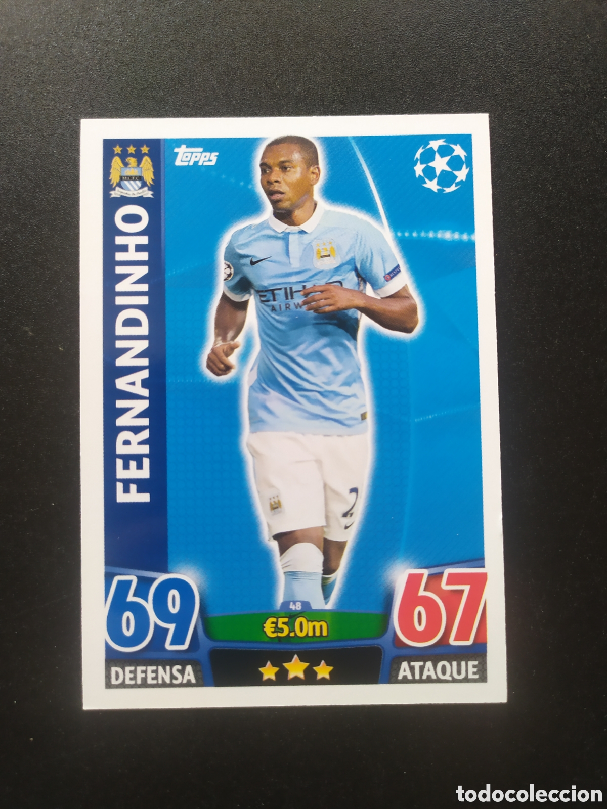 Cromos de f&uacute;tbol: UEFA Champions match attax topps 2015 2016 15 16 Fernandinho n&deg; 48 Manchester City