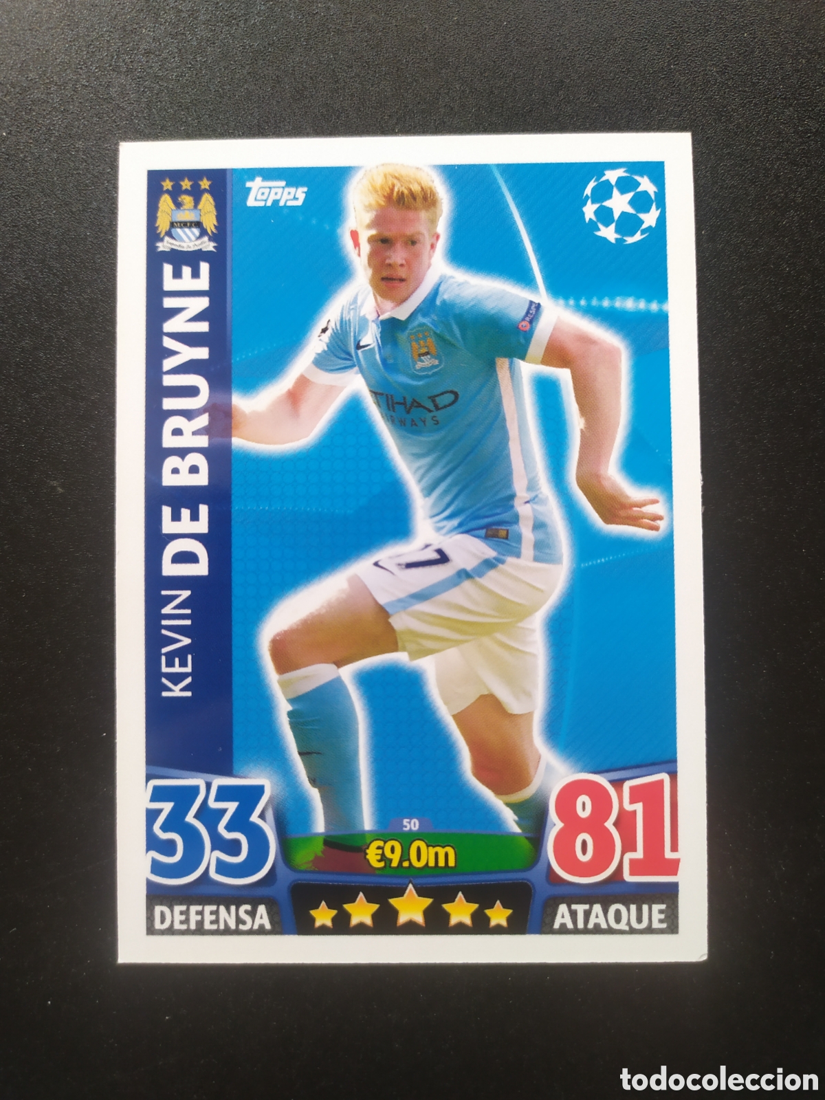 Cromos de f&uacute;tbol: UEFA Champions match attax topps 2015 2016 15 16 De Bruyne n&deg; 50 Manchester City