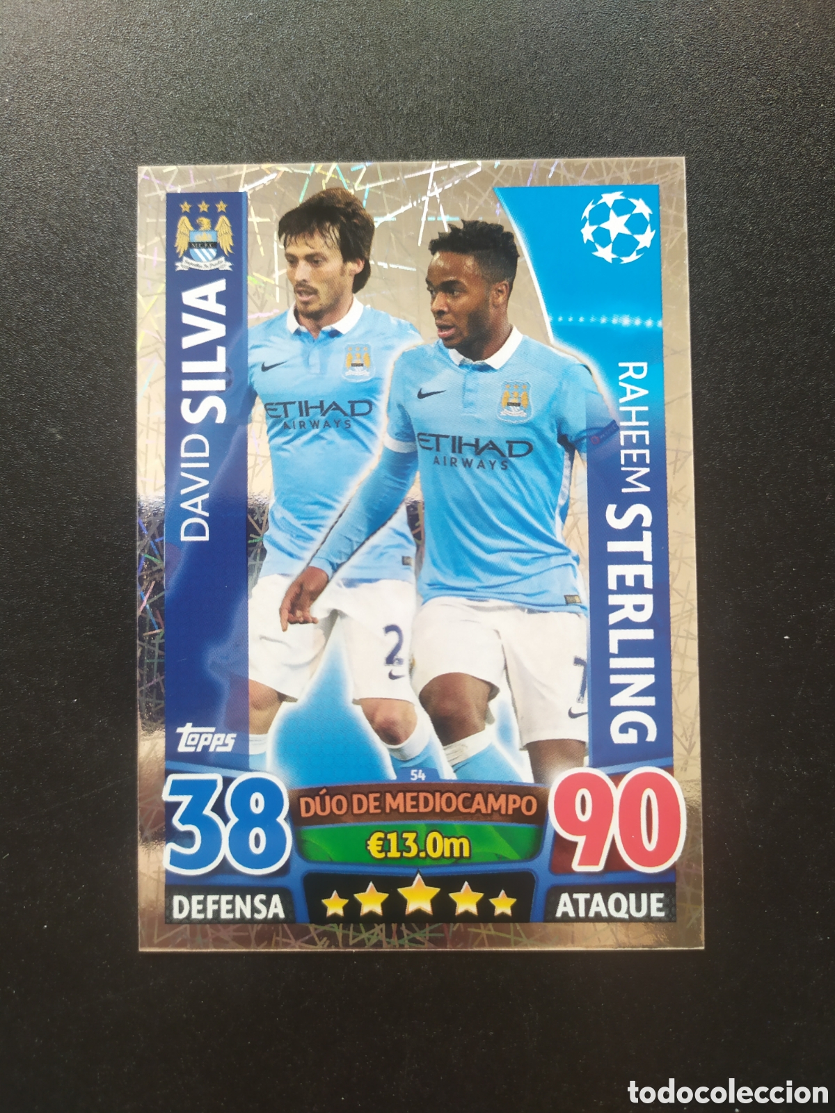 Cromos de f&uacute;tbol: UEFA Champions match attax topps 2015 2016 15 16 Silva Sterling n&deg; 54 Manchester City