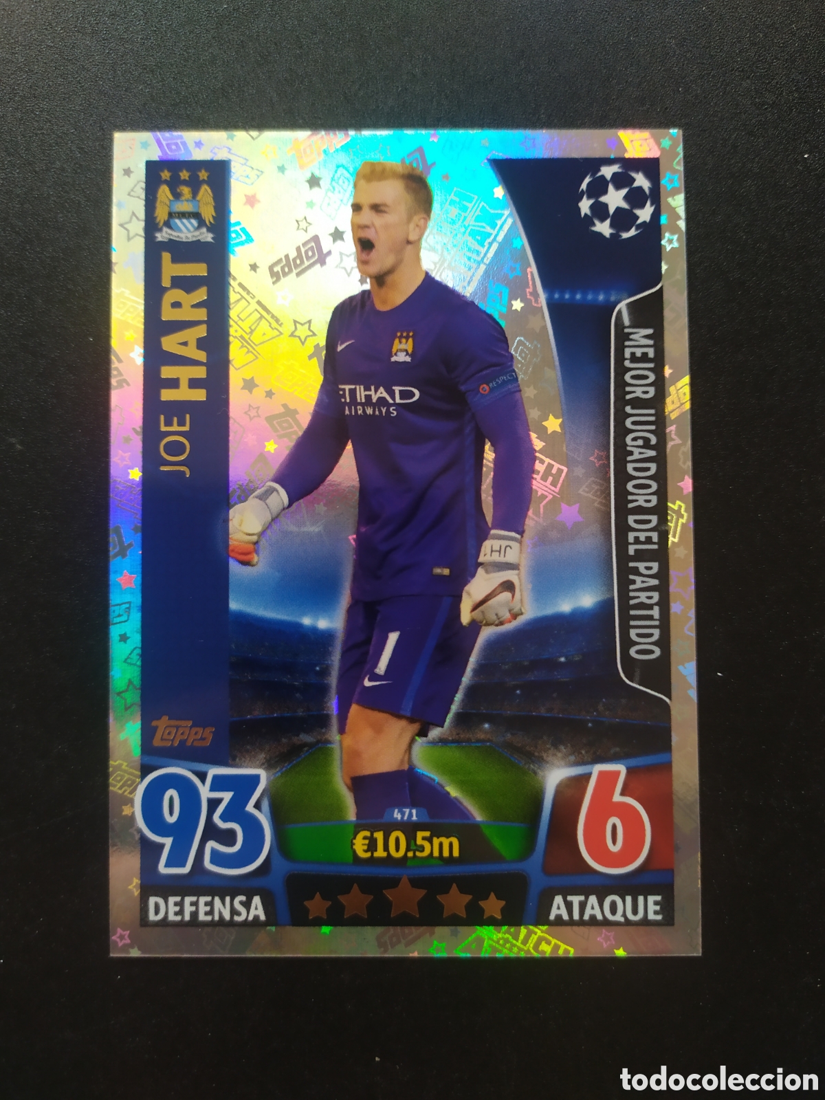 Cromos de f&uacute;tbol: UEFA Champions match attax topps 2015 2016 15 16 Hart mejor jugador partido n&deg; 471 Manchester City