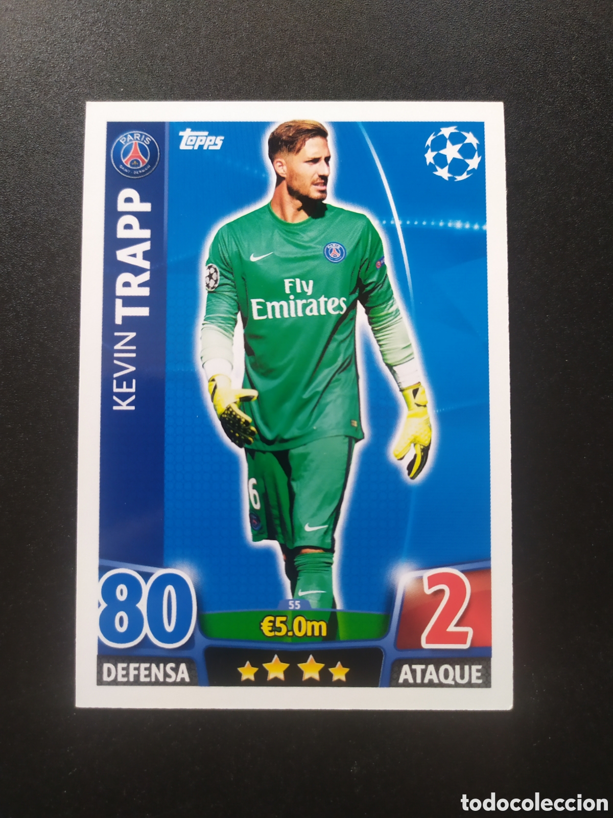 Cromos de f&uacute;tbol: UEFA Champions match attax topps 2015 2016 15 16 Trapp n&deg; 55 Paris Saint-Germain