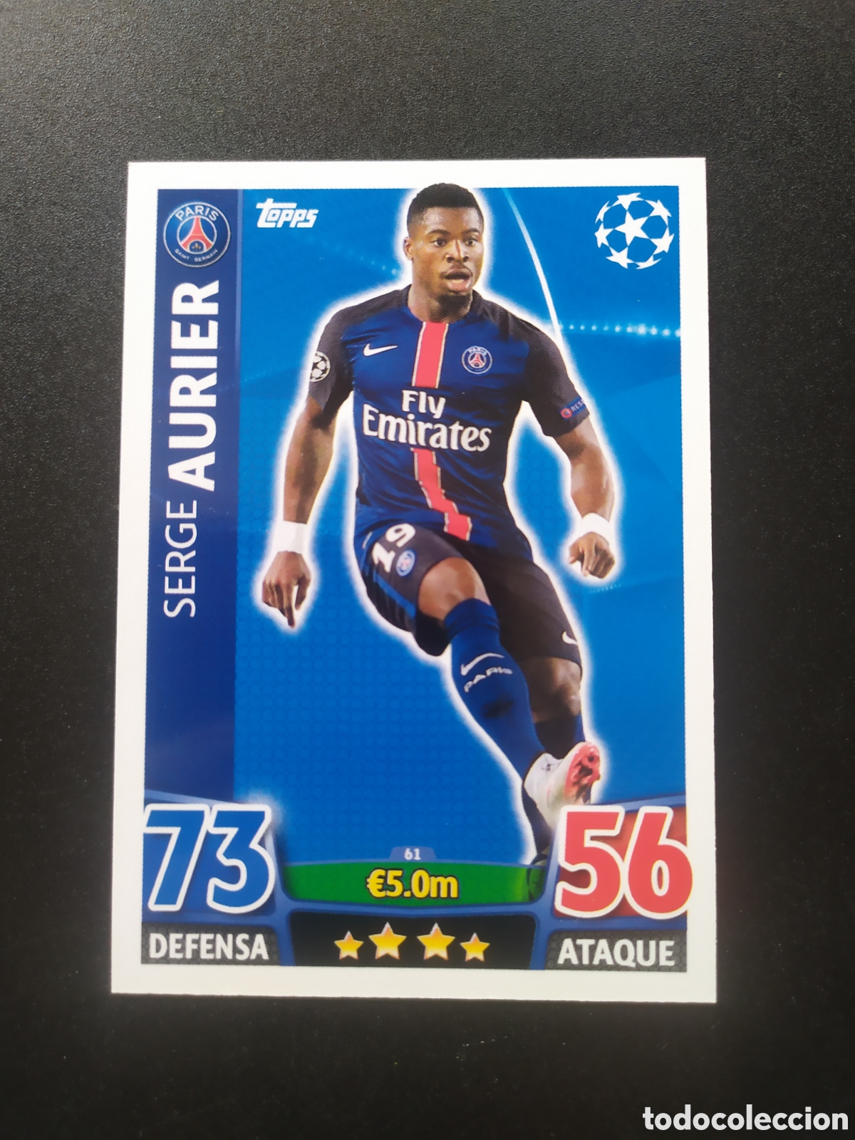 Cromos de f&uacute;tbol: UEFA Champions match attax topps 2015 2016 15 16 Aurier n&deg; 61 Paris Saint-Germain