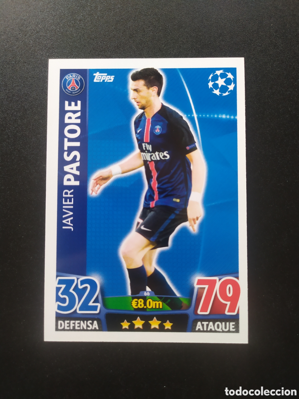 Cromos de f&uacute;tbol: UEFA Champions match attax topps 2015 2016 15 16 Pastore n&deg; 66 Paris Saint-Germain
