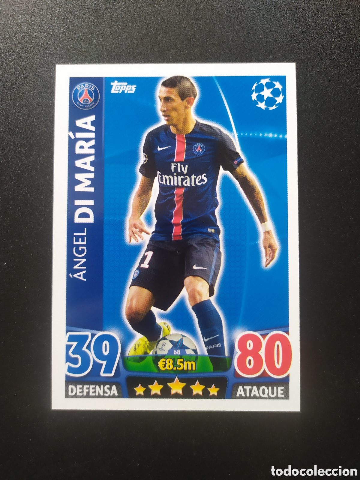 Cromos de f&uacute;tbol: UEFA Champions match attax topps 2015 2016 15 16 Di Mar&iacute;a n&deg; 68 Paris Saint-Germain