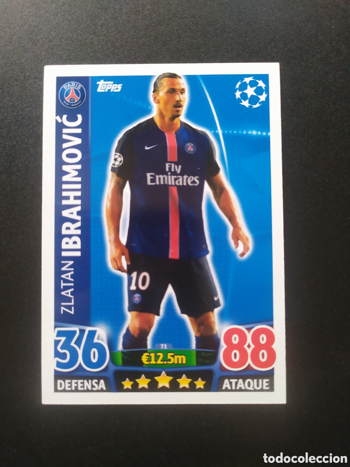 Cromos de f&uacute;tbol: UEFA Champions match attax topps 2015 2016 15 16 Ibrahimovic n&deg; 71 Paris Saint-Germain