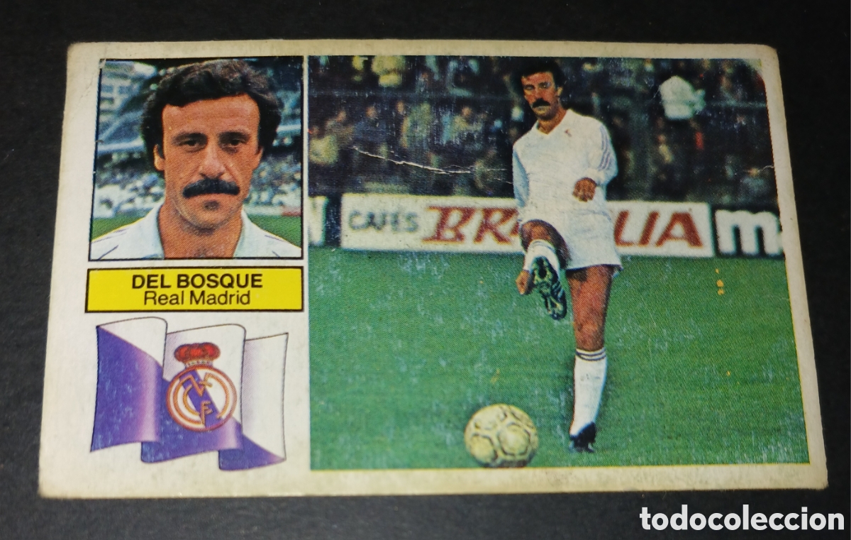 Cromos de f&uacute;tbol: Cromo Del Bosque sin publicidad Real Madrid Liga 82 83 1982 1983 Ediciones Este sin pegar