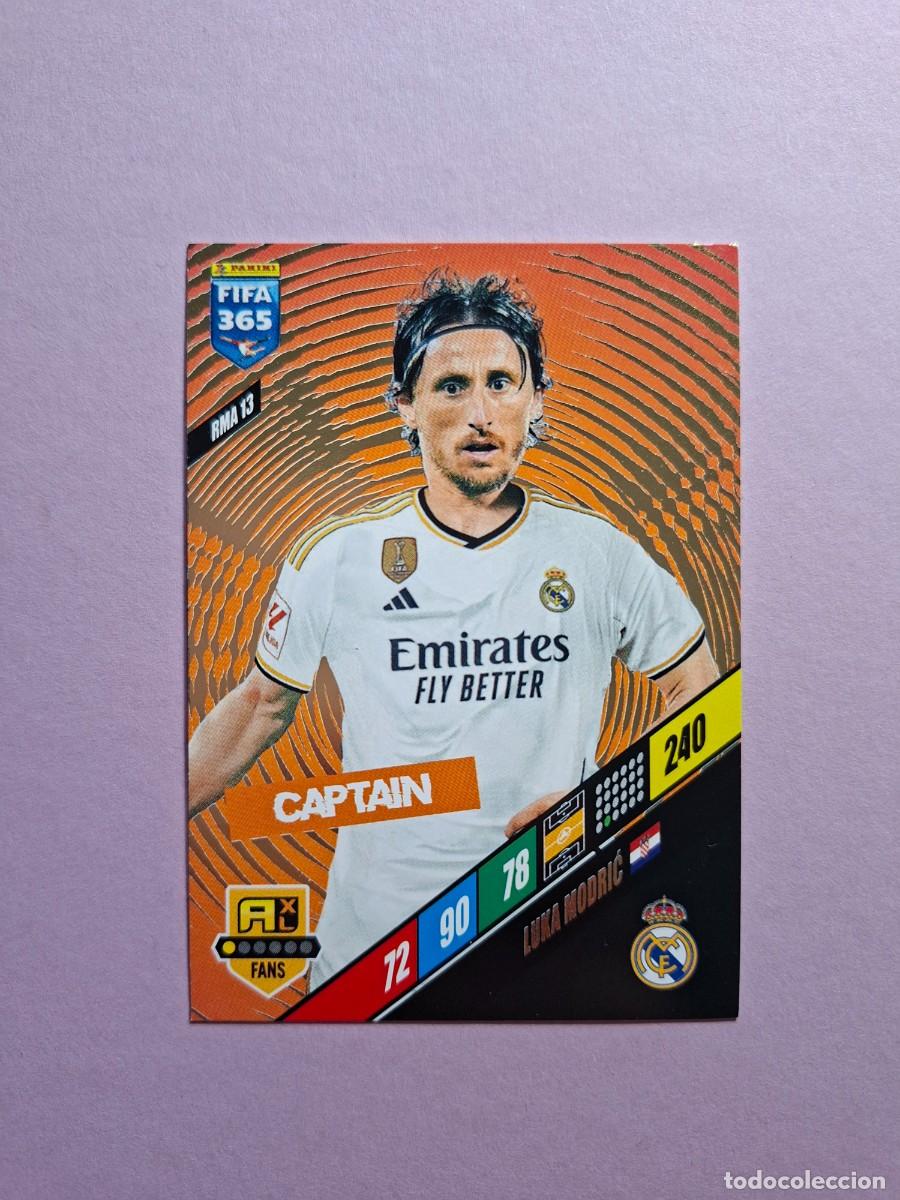 Cromos de f&uacute;tbol: RMA 13 LUKA MODRIC REAL MADRID FANS CAPTAIN FIFA 365 2023 2024 23 24 ADRENALYN XL