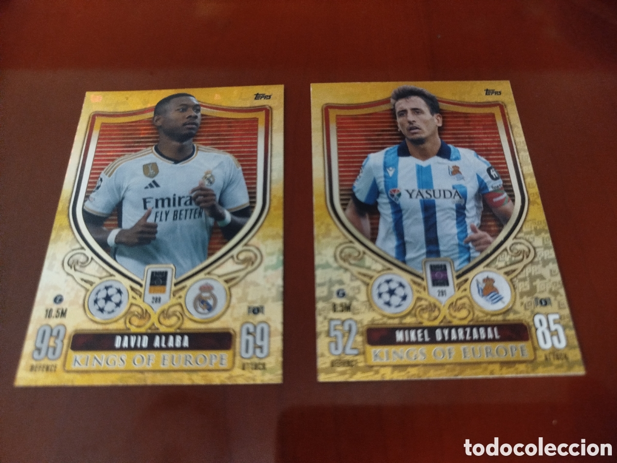 Cromos de f&uacute;tbol: TOPPS MATCH ATTAX.KINGS OF EUROPE (OYARZABAL Y DAVID ALABA).