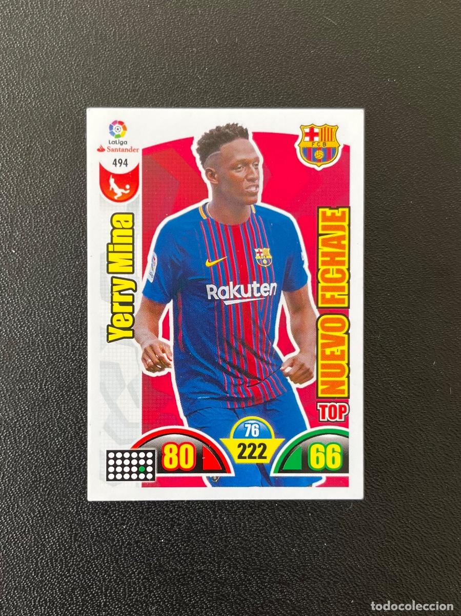 Fu&szlig;ball-Sticker: 494 YERRY MINA FC BARCELONA ADRENALYN 2017 2018 CROMO PANINI LA LIGA SANTANDER 17 18