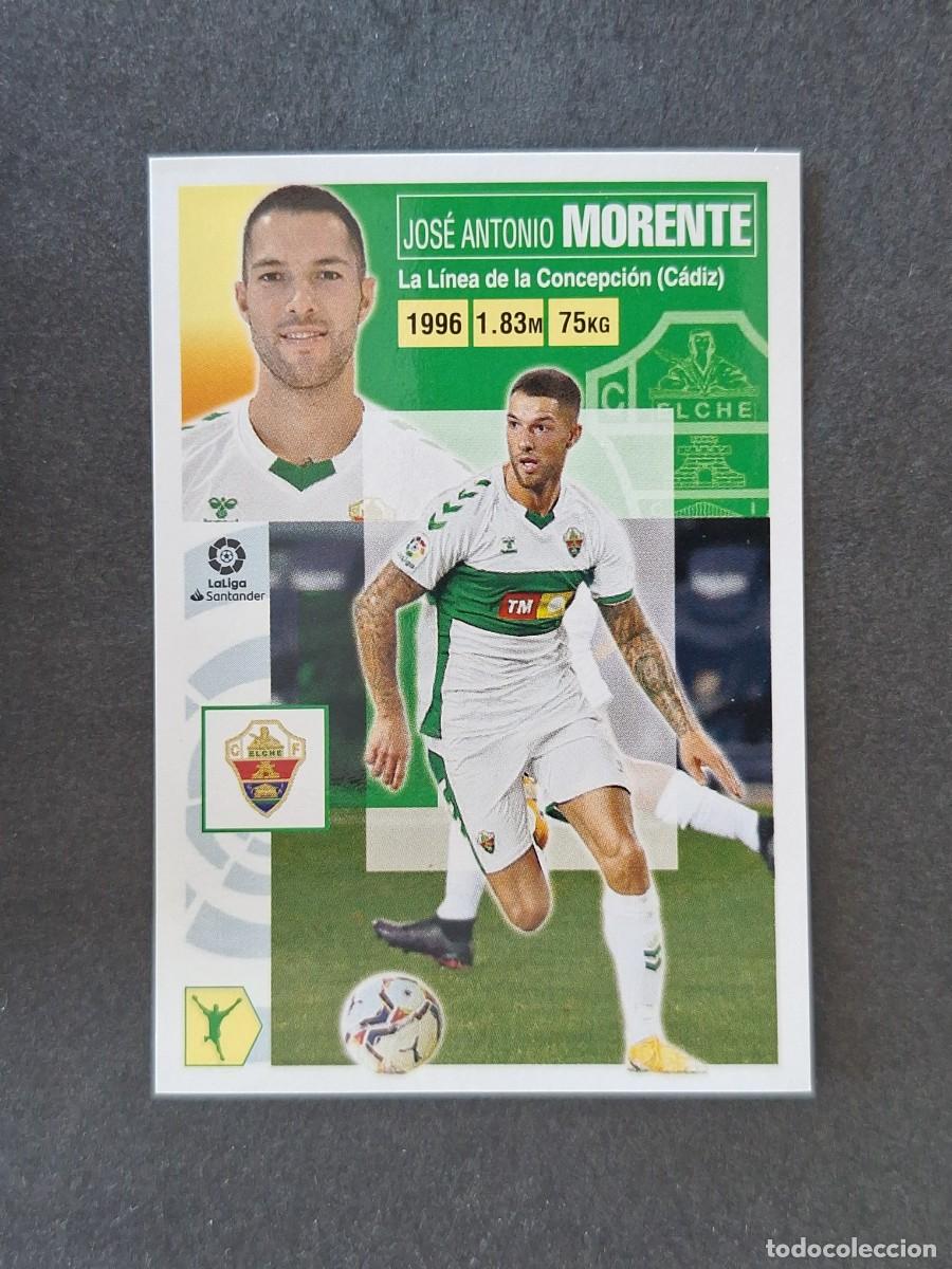 Cromos de f&uacute;tbol: L3 MORENTE ELCHE C. F. COLOCA LIGA ESTE 2020 2021 20 21 NUNCA PEGADO SIN PEGAR