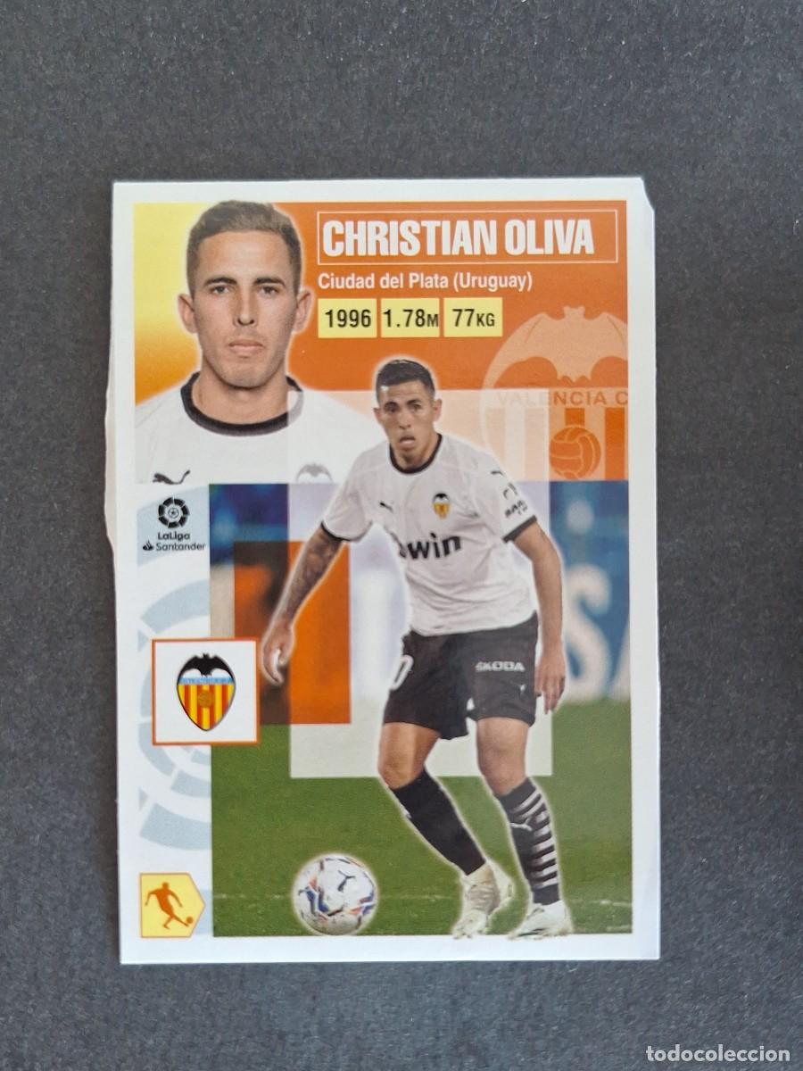 Cromos de f&uacute;tbol: L3 CHRISTIAN OLIVA VALENCIA C. F. MERCADO INVIERNO LIGA ESTE 2020 2021 20 21 NUNCA PEGADO SIN PEGAR