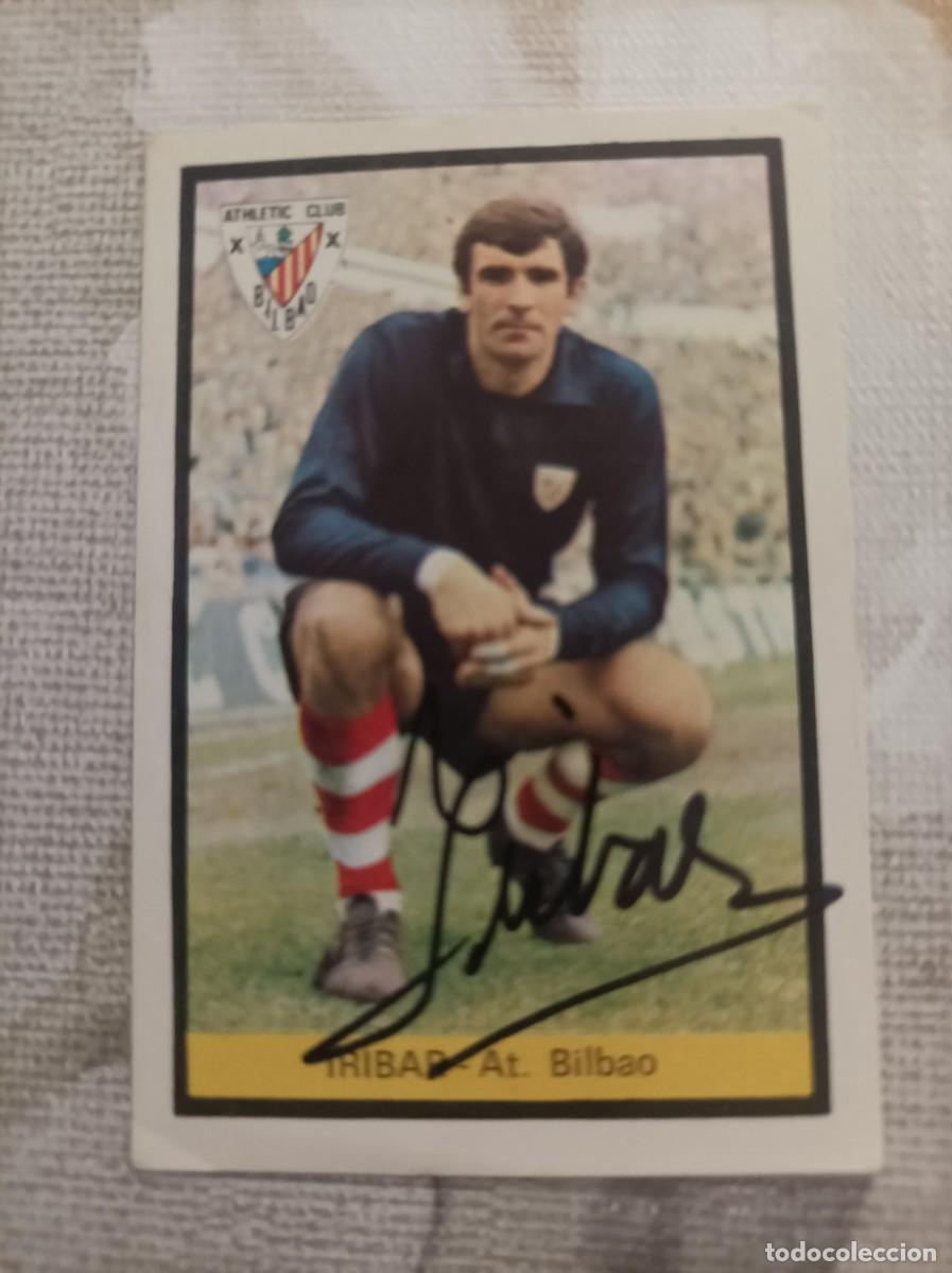 Cromos de f&uacute;tbol: Cromo futbol firmado Iribar