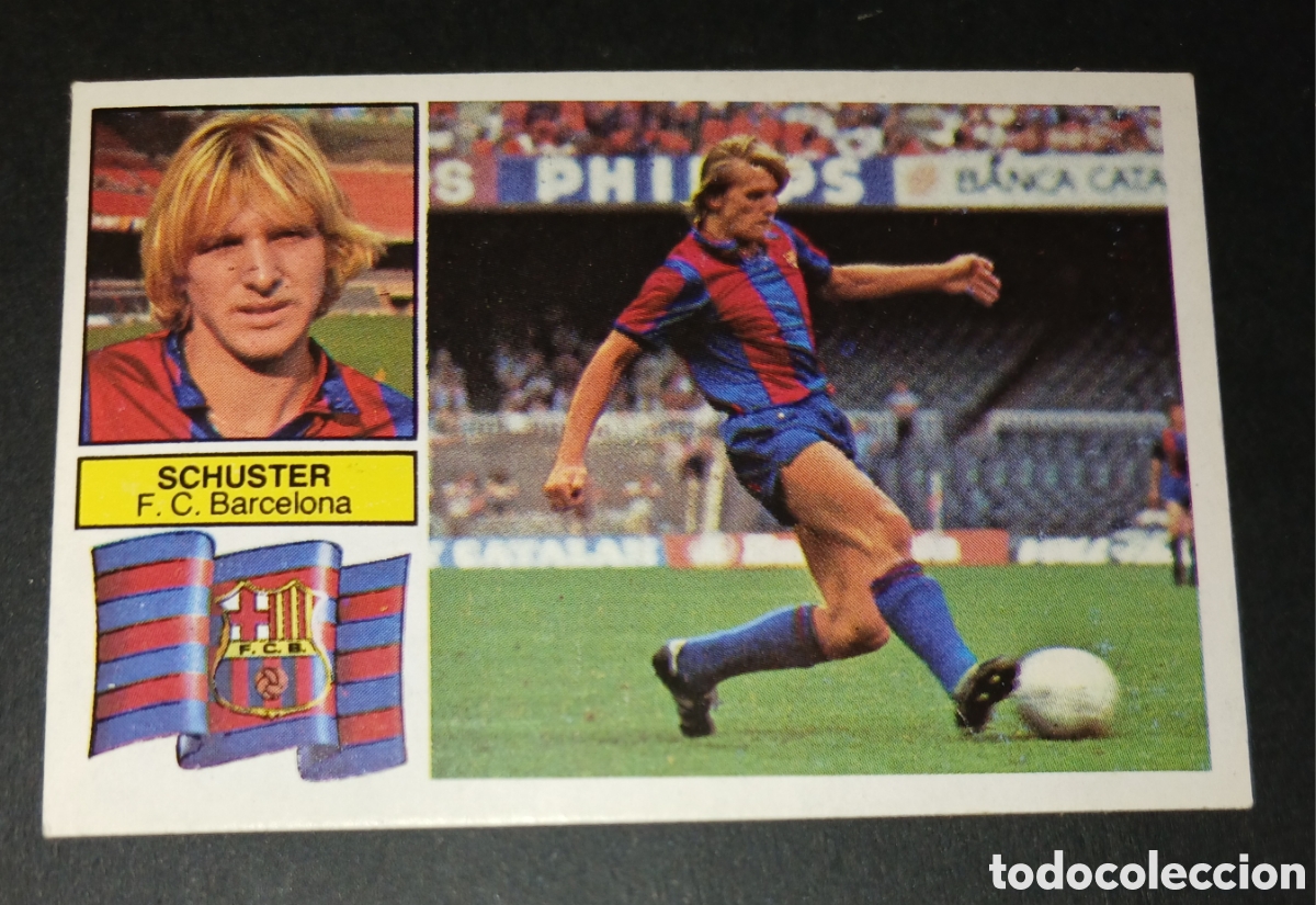 Cromos de f&uacute;tbol: Cromo Schuster F. C. Barcelona Liga 82 83 1982 1983 Ediciones Este sin pegar nunca pegado
