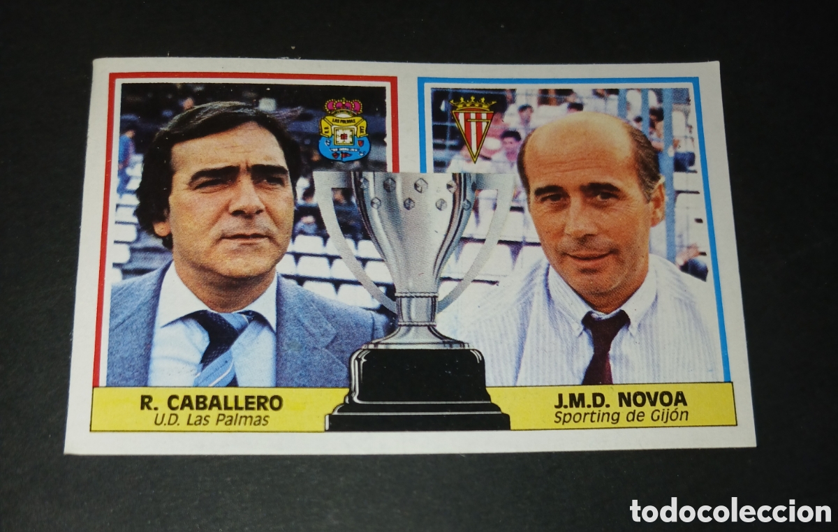 Cromos de f&uacute;tbol: Cromo entrenadores R. Caballero U.D. Las Palmas y J.M.D. Novoa Sporting Gij&oacute;n 86/87 Este sin pegar