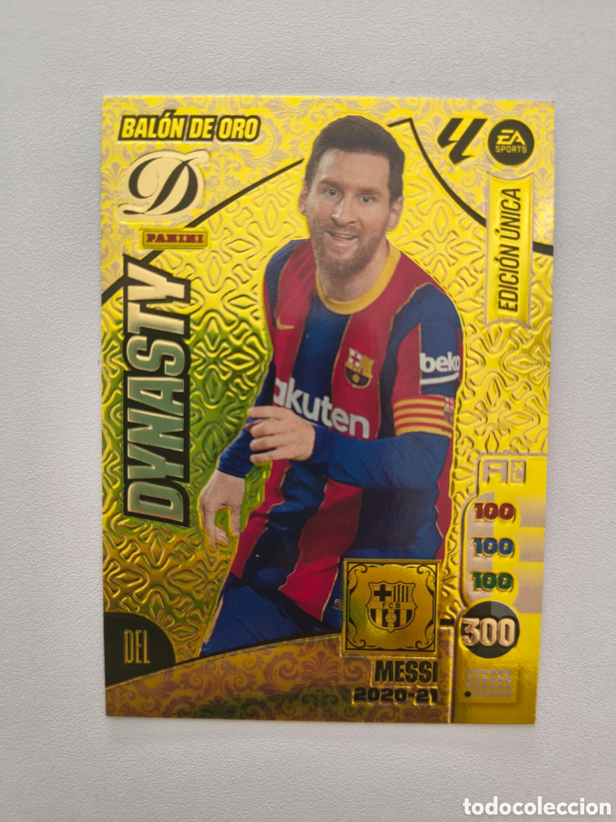 Figurine di Calcio: CROMO LIONEL MESSI BAL&Oacute;N DE ORO DYNASTY PANINI ADRENALYN XL 2024 2025 EDICI&Oacute;N &Uacute;NICA FC BARCELONA
