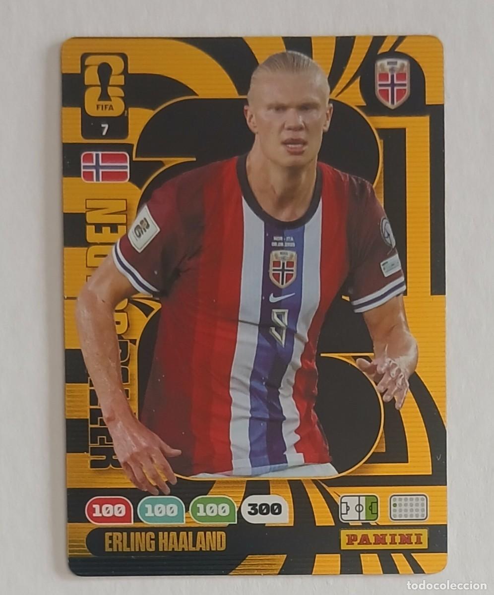 Cromos de f&uacute;tbol: CROMO n&ordm; 7 ERLING HAALAND NORUEGA GOLDEN BALLER ADRENALYN XL FIFA WORLD CUP 2026 DE PANINI.