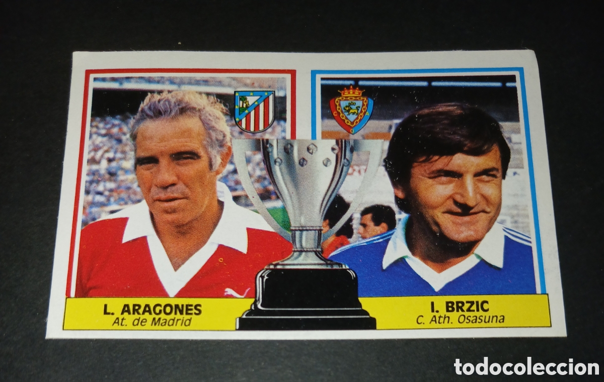 Cromos de f&uacute;tbol: Cromo entrenadores L. Aragones At. de Madrid y I. Brzic C. Ath. Osasuna Liga 86/87 Este sin pegar