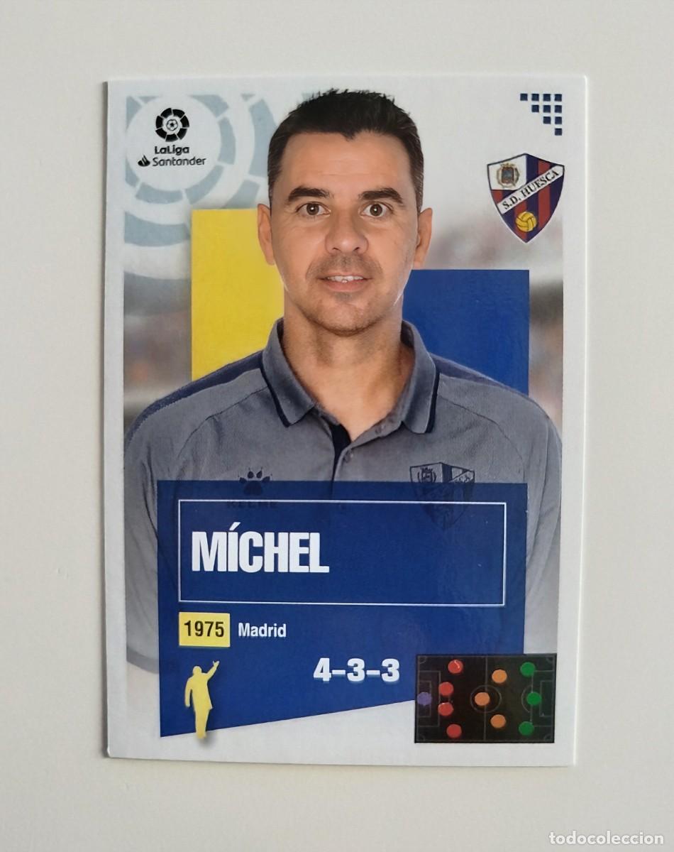 Cromos de f&uacute;tbol: Michel Entrenador 1 SIN PEGAR NUNCA PEGADO SD Huesca Liga Ediciones Este 20 21 / 2020 2021