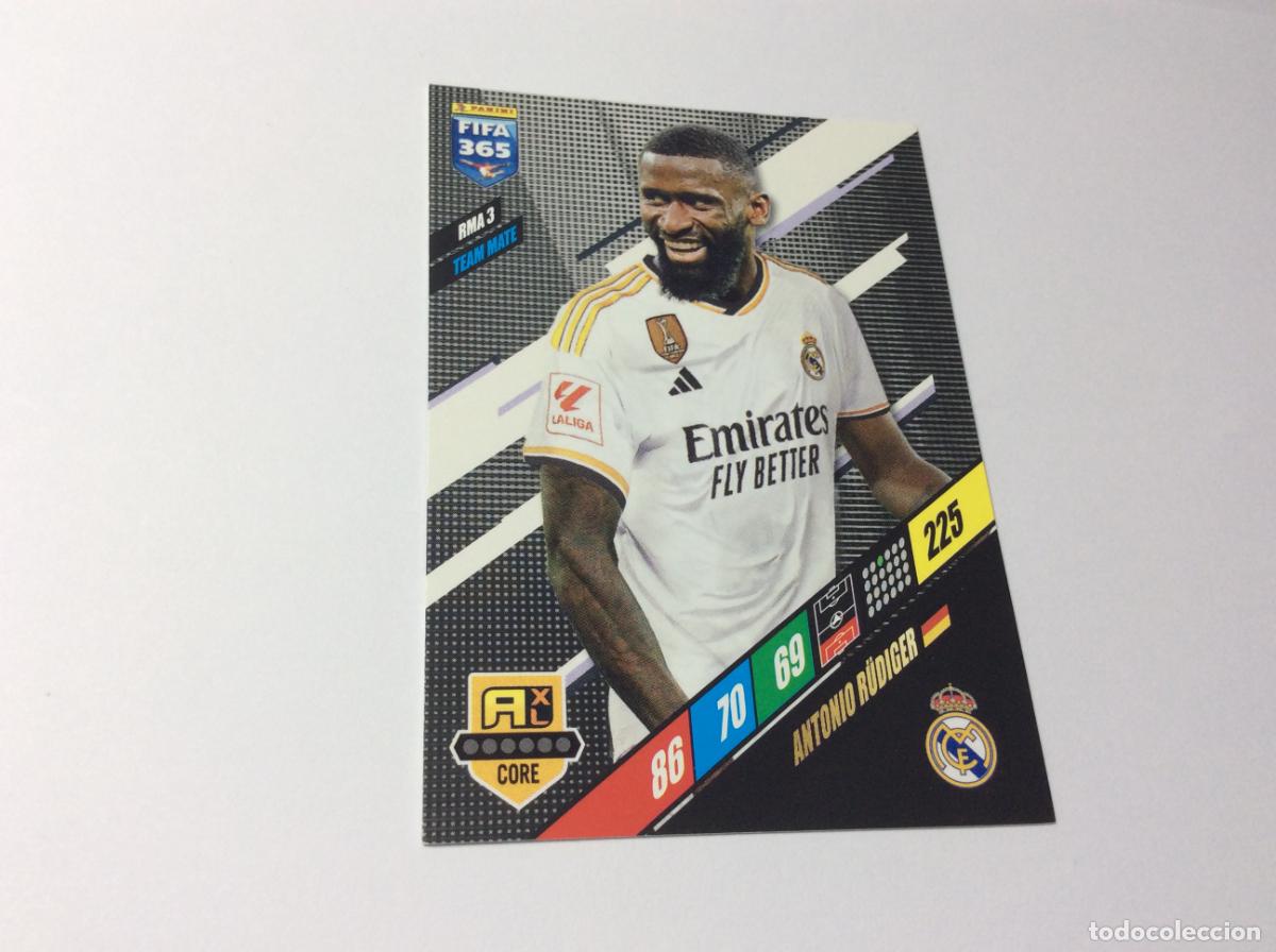 Cromos de f&uacute;tbol: RMA3 Antonio R&uuml;diger Real Madrid Adrenalyn XL FIFA 365 2024 Panini