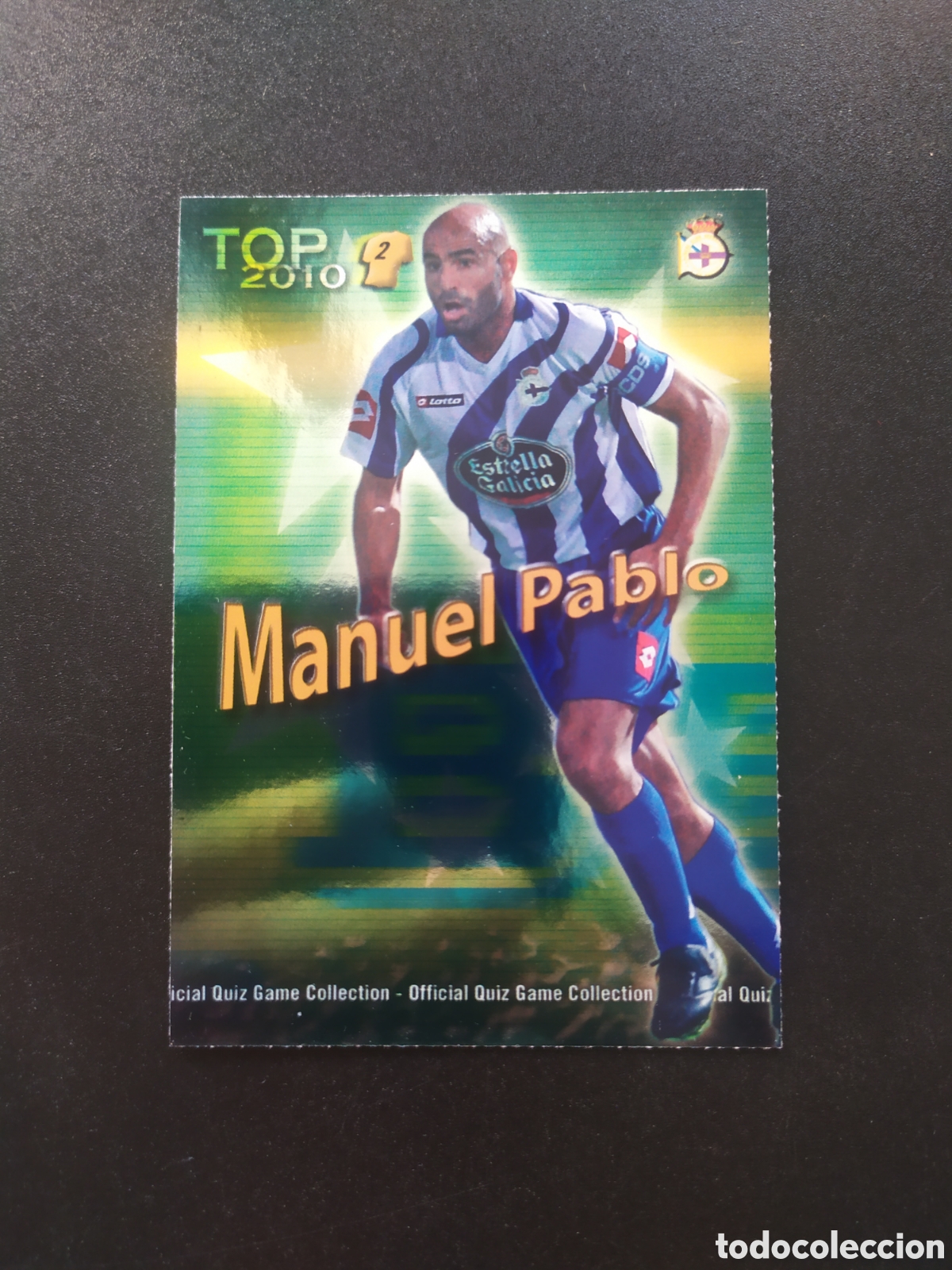 Cromos de f&uacute;tbol: Mundicromo fichas Liga 2009 2010 09 10 Manuel Pablo top brillo verde n&deg; 555 Deportivo Coru&ntilde;a