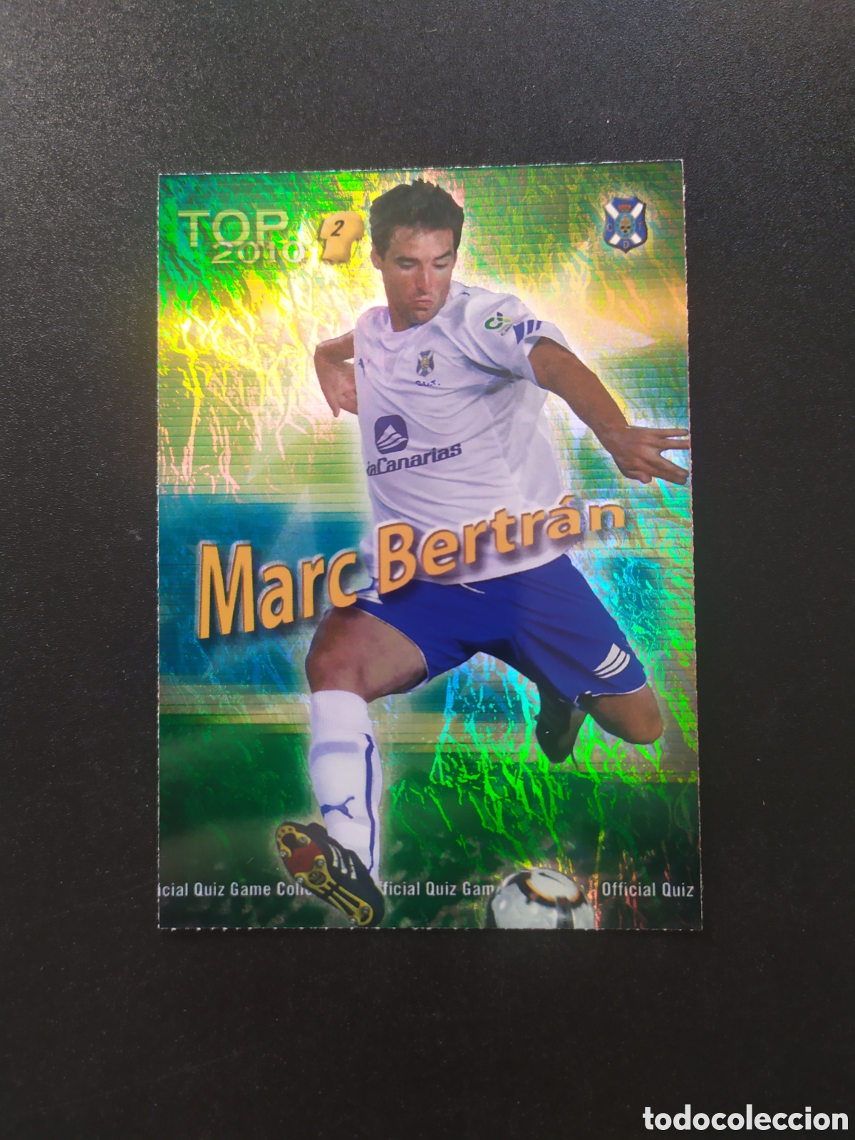 Cromos de f&uacute;tbol: Mundicromo fichas Liga 2009 2010 09 10 Marc Bertr&aacute;n top brillo jaspeado verde n&deg; 557 Tenerife