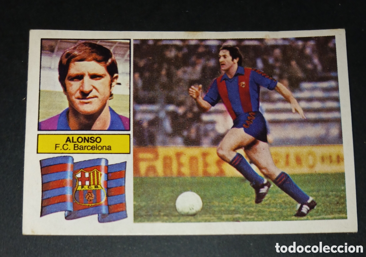 Cromos de f&uacute;tbol: DIFICIL Cromo Alonso F.C. Barcelona Liga 82/83 Este sin pegar (Variante de primera tirada / Con FCB)