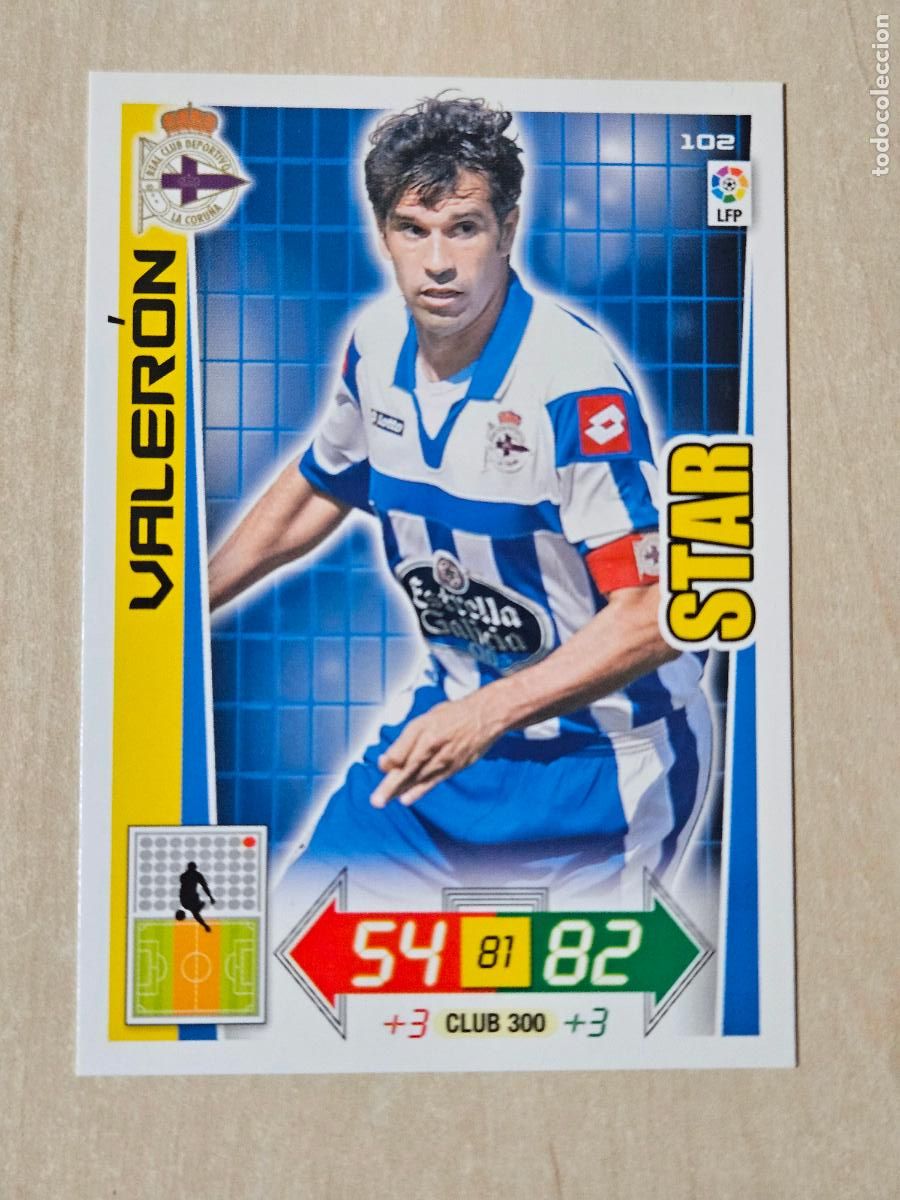 Cromos de f&uacute;tbol: FICHA N&ordm; 102 VALERON - ADRENALYN 12 13 - PANINI 2012 -13 - CROMO - DEPORTIVO DE LA CORU&Ntilde;A