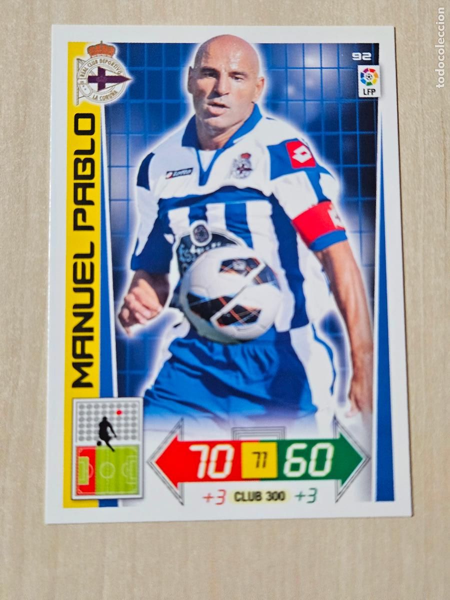 Figurine di Calcio: FICHA N&ordm; 92 MANUEL PABLO - ADRENALYN 12 13 - PANINI 2012 -13 - CROMO - DEPORTIVO DE LA CORU&Ntilde;A