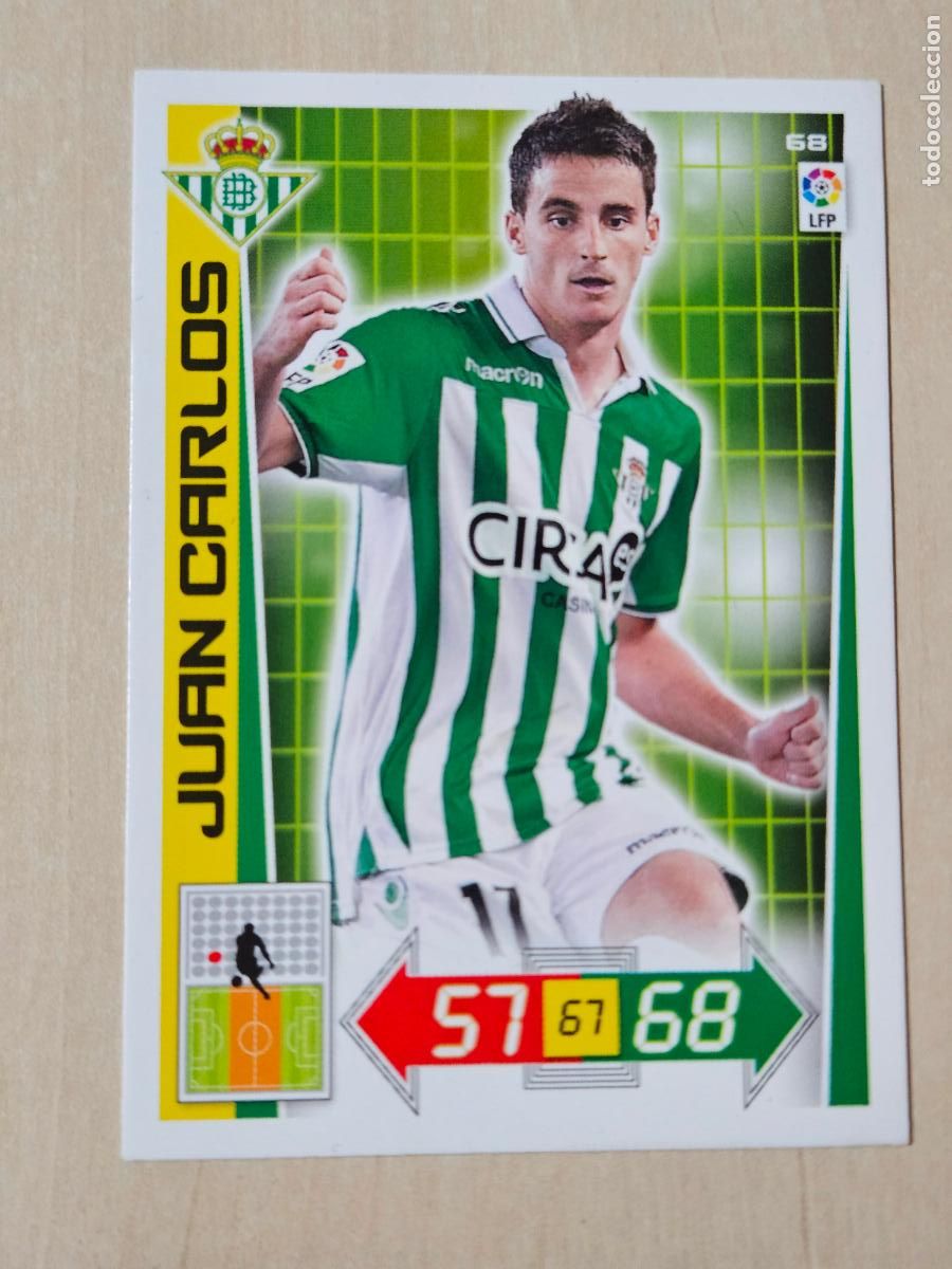 Cromos de f&uacute;tbol: FICHA N&ordm; 68 JUAN CARLOS - ADRENALYN 12 13 - PANINI 2012 -13 - CROMO - REAL BETIS
