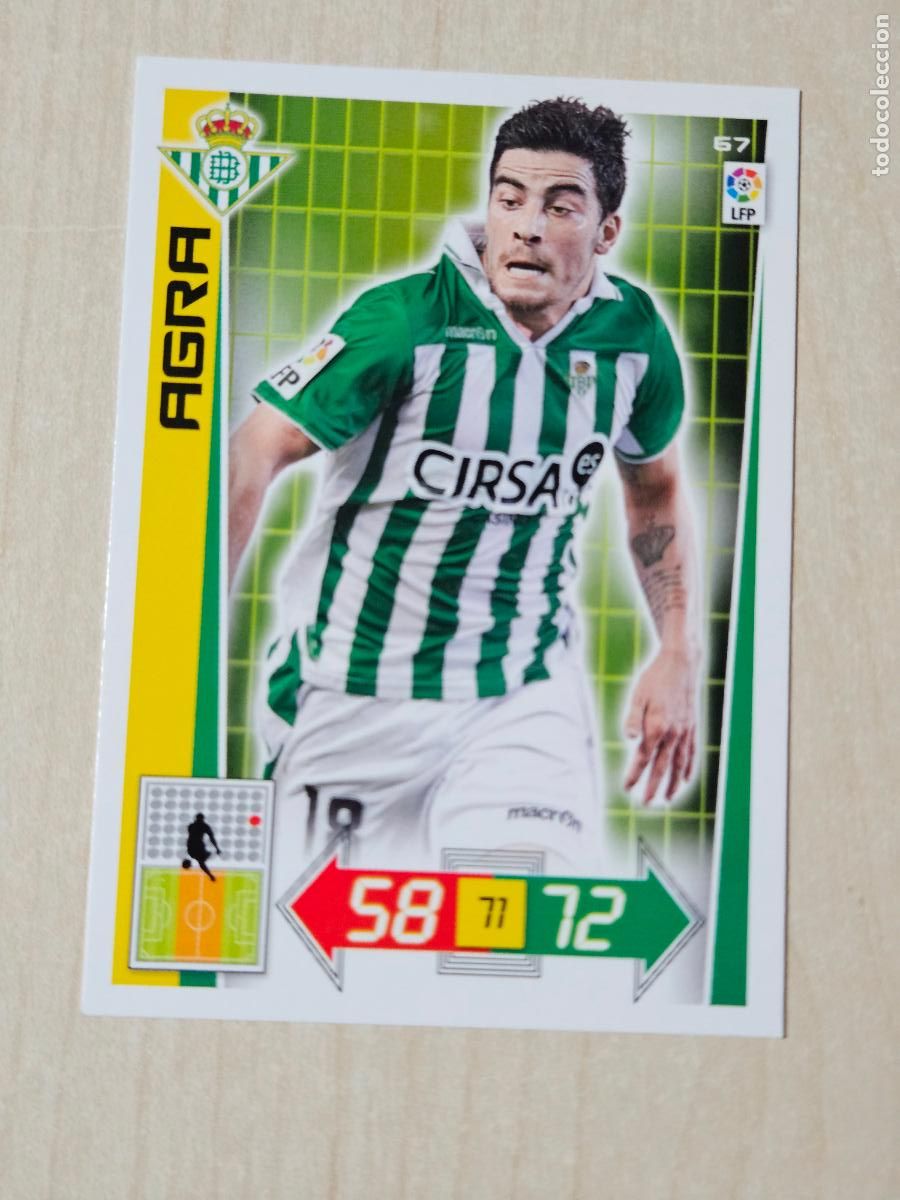 Cromos de f&uacute;tbol: FICHA N&ordm; 67 AGRA - ADRENALYN 12 13 - PANINI 2012 -13 - CROMO - REAL BETIS