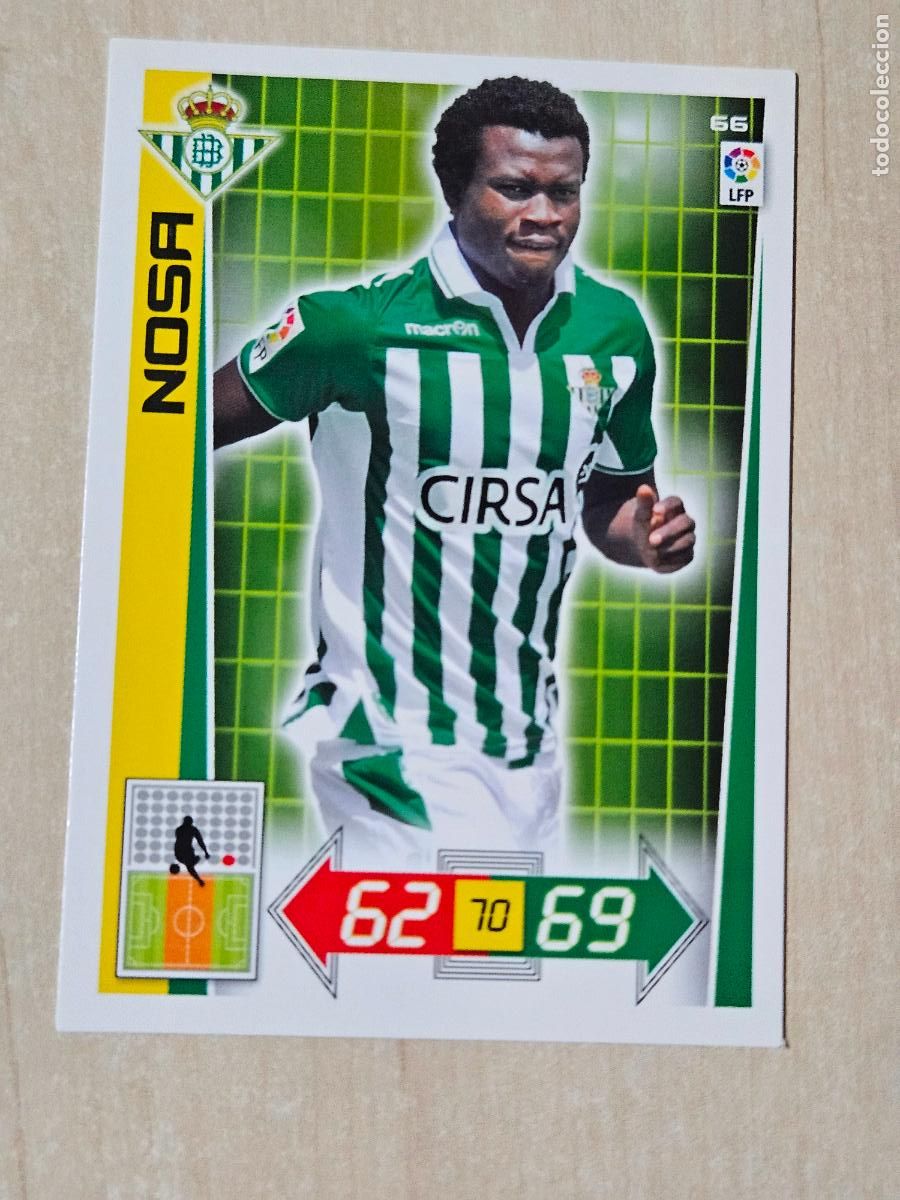 Cromos de f&uacute;tbol: FICHA N&ordm; 66 NOSA - ADRENALYN 12 13 - PANINI 2012 -13 - CROMO - REAL BETIS
