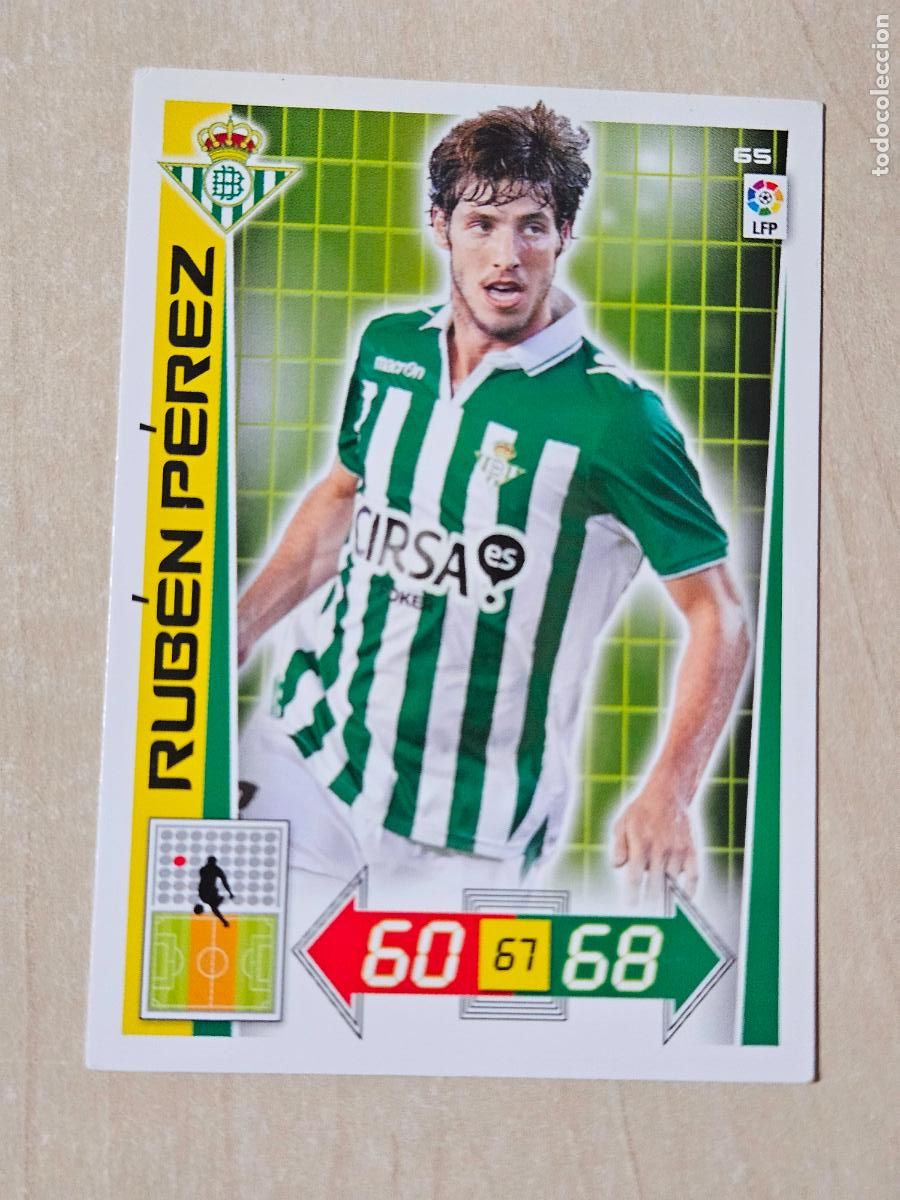 Cromos de f&uacute;tbol: FICHA N&ordm; 65 RUBEN PEREZ - ADRENALYN 12 13 - PANINI 2012 -13 - CROMO - REAL BETIS