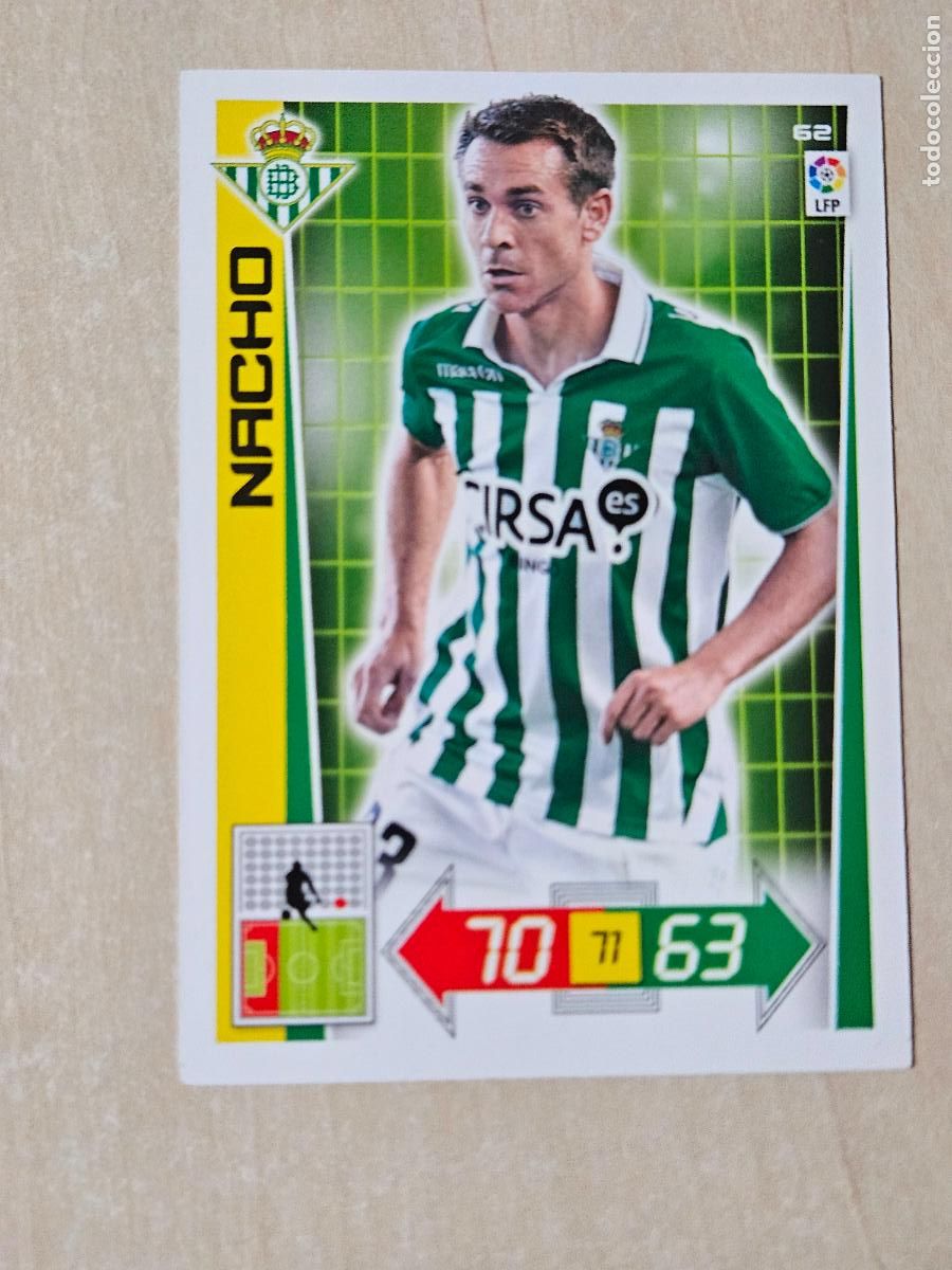 Cromos de f&uacute;tbol: FICHA N&ordm; 62 NACHO - ADRENALYN 12 13 - PANINI 2012 -13 - CROMO - REAL BETIS