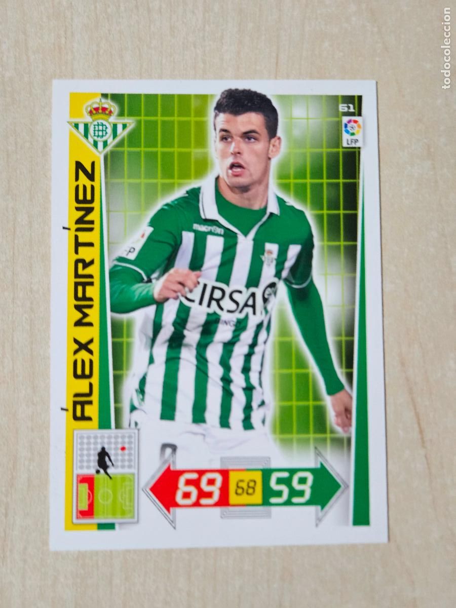 Cromos de f&uacute;tbol: FICHA N&ordm; 61 ALEX MARTINEZ - ADRENALYN 12 13 - PANINI 2012 -13 - CROMO - REAL BETIS