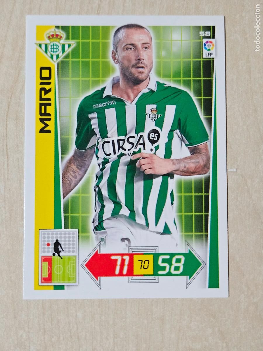 Cromos de f&uacute;tbol: FICHA N&ordm; 58 MARIO - ADRENALYN 12 13 - PANINI 2012 -13 - CROMO - REAL BETIS