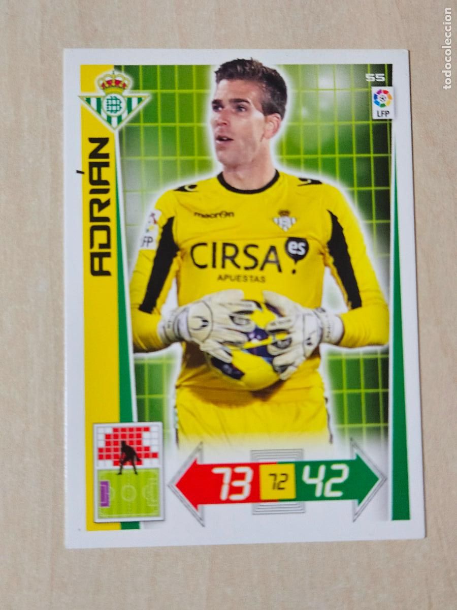 Cromos de f&uacute;tbol: FICHA N&ordm; 55 ADRIAN - ADRENALYN 12 13 - PANINI 2012 -13 - CROMO - REAL BETIS